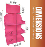 Versatile 4-Sided Rotating Display Stand for Candy, Snacks, Jams, Produce and More - Ideal for Craft Shows, Farmers Markets, and Retail Stores - 12 Shelves, Heavy-Duty Design, Easy Setup (Pink)