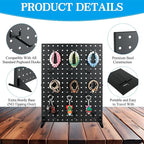 Metal Pegboard Display Stand with 15 Peg Hooks, Tabletop Pegboard Shelf for Craft Shows & Fairs, Retail Stores, Vendors Arts and Crafts Finishing - 17x13 Inch & Black