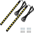 SURAIELEC 12 Outlet Long Metal Power Strip, 15FT Cord Surge Protector, Angled Flat Plug, Wide Spaced Outlet Bar, 15A Breaker, Wall Mountable, Industrial Heavy Duty for Work Bench, Shop, Garage, 2 Pack