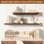 12 Inch Deep Floating Shelves for Wall 3 Pack Floating Shelfs Large Storage Space Wall Decor Display Shelf for Bathroom Living Room Bedroom Kitchen 30" W x 12" D x 1.2" H Walnut