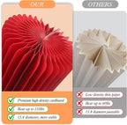 magalo Cylinder Stands for Party 3PCS Foldable Cardboard Columns Round Display Pedestal Stand Cylinder Tables for Wedding Birthday Baby Shower Dessert Cake Decoration-Red