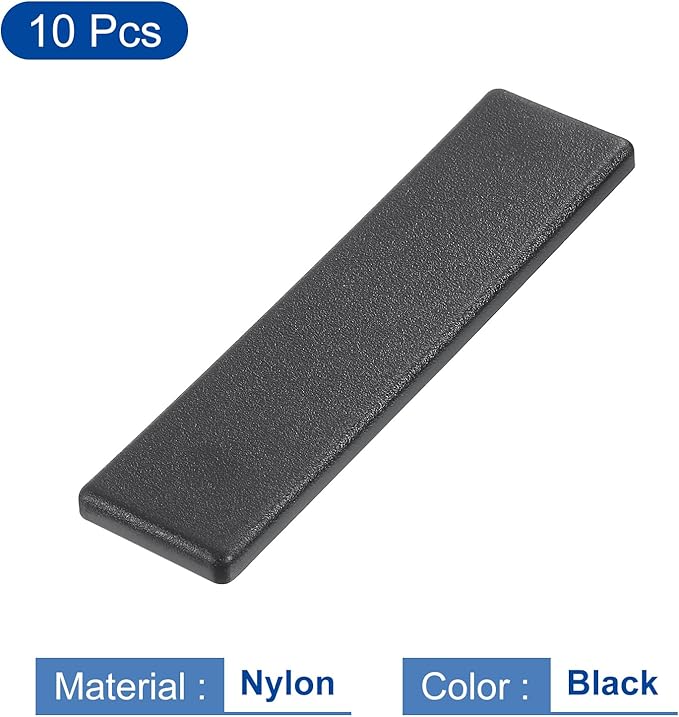 uxcell 10Pcs Extruded End Cap Nylon, 20x80mm T-Slot Aluminum Profile 2080 European Standard End Cap Extrusion Plug for Trolley, Fish Tank Rack, Storage Rack, Black