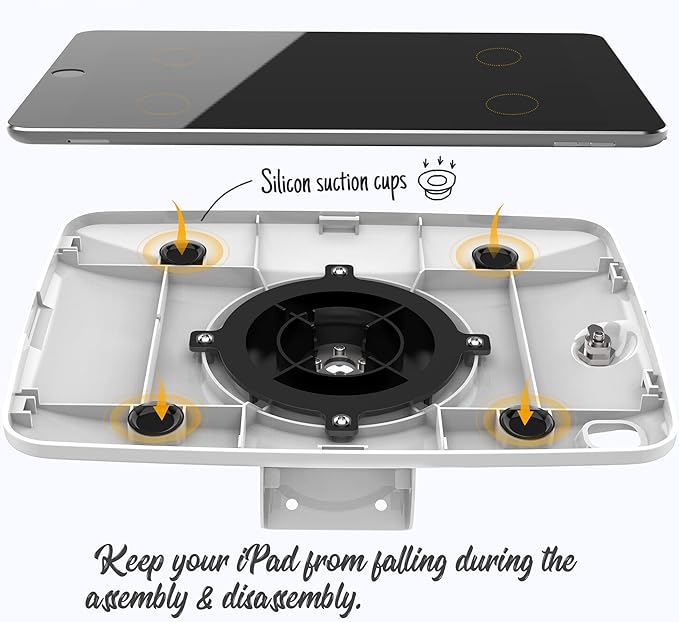 Tablet Wall Mount Compatible with 10.2 inch iPad 7th 8th 9th Gen Lockable Tiltable Anti Theft Security Adjustable