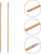 Matthew Cleaning Commercial 60inch Screw On Mop Handle for Floor Cleaning Heavy Duty Mop Head Replacement Holder Industrial Grade Lacquered-Wood Handle with Threaded Metal Tip - 6 Pack
