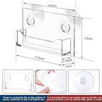 Window Mount Business Card Holder with Suction Cups Acrylic Single Pocket Organizer Clear Card Holder Acrylic Display Storage for Home Office