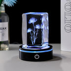 ZEERSHEE 3.3*1inch LED Light Base for Crystal 3D Glass Art Colorful Lighted Round Display Stand 6 Lighting Mode Color Change Battery/USB Power(Flat)