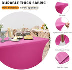 SEPARO 2Pack,6FT Fuchsia Spandex Table Cover Fitted Rectangular Tablecloth Stretchable Tablecloth 6 ft Wrinkle-Free for Party Tradeshows Banquet Weddings Cocktail