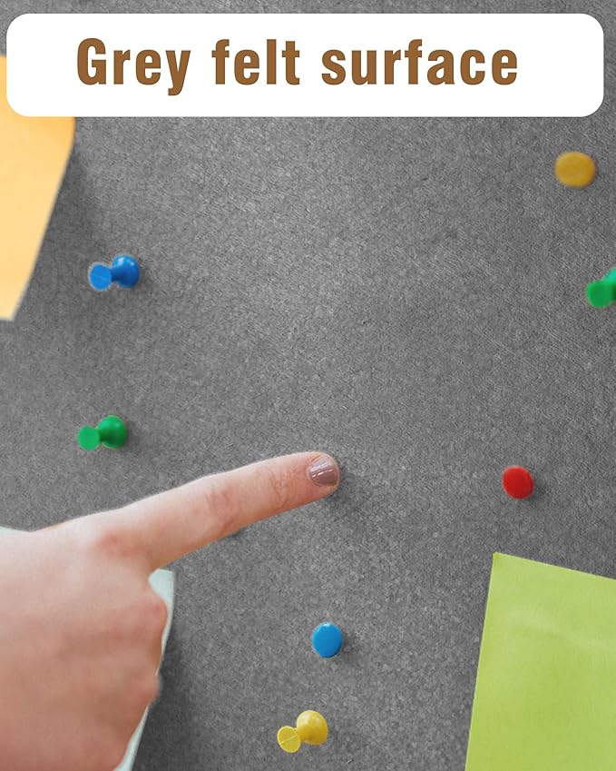 Mifuro 36"x24" Enclosed Bulletin Board, Outdoor Lockable Weather-Resistant Aluminum Cork Noticeboard for School & Office, Silver Frame w/Grey Flet
