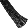 50ft - 1/2 Inch Heavy-Duty Braided Cable Sleeve, Split Wire Loom Tubing Cord Protector for USB/Power/Audio Cables - Flame Retardant, Pet Chew Proof - Black