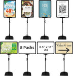 Sign Holder Stand,Sign Stand for Display,Adjustable Sign Holders For Table Top，Table Sign Holders 8.5 x 11,8 Packs,Black
