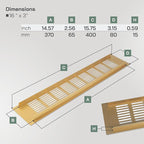 Vent Systems 15.75 x 3.15 Inch (Outer Size) Rectangular Door Vent - Gold Aluminum Vent Cover Toe Kick Vent Cover - HVAC for Home Cabinet Vent - Intake/Exhaust Door Return Air Vent