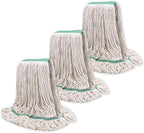 Commercial Heavy Duty Mop Heads Replacement: 3 Packs 20oz Industrial Wet Mop Head for Floor Cleaning - Commercial Products Looped End String Head Refills