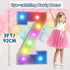 imprsv 3FT Colorful Marquee Letters Z, 18 Colors Large Light up Letters Alphabet Sign with Remote, Big Marry Me Sign, Birthday Party Decorations Anniversary Wedding Decoration