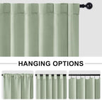 Hiasan Room Divider Curtains Patio Sliding Door Blackout Curtain Privacy Room Thermal Insulated Noise Reduction Panel with Back Tab & Rod Pocket for Bedroom Partition(80 x 84 Inches, Bean Green)