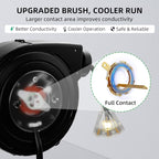 50 FT Retractable Extension Cord Reel, Heavy Duty 12AWG/3C SJTOW Power Cord, Lighted Triple Tap, 15A Circuit Breaker, Wall/Ceiling Mount Electric Cord Reel for Garage & Workshop, ETL Listed, Orange