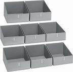DIMJ Closet Storage Bins 8 Pack - Fabric Trapezoid Closet Organizer Bin, Foldable Storage Baskets for Shelves, Closet Shelf Organizer, Clothing Storage Box for Toys, Books, Towel, Clothes