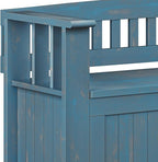 SIMPLIHOME Acadian Entryway Storage Bench - 48 inch Wide Solid Wood Hallway Seat in Distressed Coastal Blue, Transitional Bench for Entryway or Living Room with Lift-Up Lid and Spacious Storage
