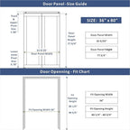 BARNER HOME Bi-fold Doors - Cane Closet Door for 36" x 80" Opening, Webbing & Wood Interior Door Slab, Including Hardware, MDF, White Folding Door for Wardrobe
