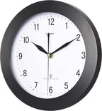 Atomic Wall Clock，US Auto Calibration Time 10 Inch Round Clock, Battery Operated