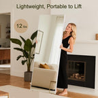 76"x34" Full Length Mirror with Stand, 3-in-1 Usage, Shatterproof Glassless Floor Mirror for Living Room Cloakroom Bedroom Kids Room Boutique Dorm Store, Child & Pet Friendly (White)