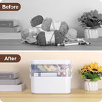 3-Tier Plastic Craft Organizers and Storage Box with Removable Trays, Portable Art Supply Storage Organizer with Handle, Art & Craft Storage for Organizing Bead, Sewing, Tool