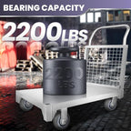 Platform Truck Cart, 4 in 1 Foldable Push Cart with Cage 2200 LBS, Hand Dolly Truck for Grocery Cart on Wheels, Laundry, Storage