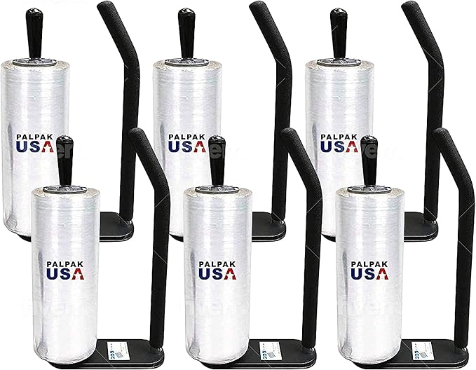 New! PalPak300 BACKSAVER - Best Selling Stretch Film Dispenser with Extended Handle, Industrial Strength for Packing Wrap, Holds 14"-20" Rolls with Adjustment Furniture, Boxes & Pallets (6 Pack)