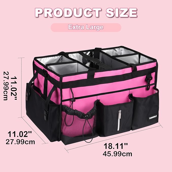 Extra-Large Cleaning Caddy With Detachable Divider,Cleaning Caddy For Cleaning Supplies Large Cleaning Supply Caddy With Adjustable Shoulder Strap & Waist Belt For Cleaners