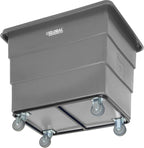 Global Industrial 12 Bushel Plastic Bulk Box Truck, Steel Chassis Base, 1000 lbs. Capacity, 4" Non-Maring Rubber Casters, Gray, 38-2/5"L x 28-9/10"W x 33" H