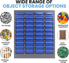 100 Drawer Nut and Bolt Organizer, 21" L X 9" W X 25" H Part Cabinet Bolt and Nut Tool Storage, SPCC Material Bolt Organizer Storage with Shelf and Label for Shop (40 Drawers)