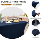 SEPARO 2 Pack 6 Ft Navy Blue Table Cover Fitted Rectangular Tablecloth Stretchable Fabric Table Cloth 6 ft Wrinkle-Free for Party Tradeshows Banquet Weddings Cocktail