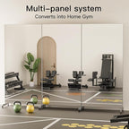 brisafe 67"x28" Ultra-Light Mobile Floor Mirror with 360° Wheels, 0.04mm Shatterproof Nano Film for Home Gym/Yoga/Dance Studio & Commercial Use | 60% Insurance Savings | Black