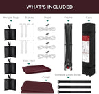 Best Choice Products 10x10ft Easy Pop Up Canopy w/Side Wall, 10 Pockets, Portable Carrying Case, 1-Button Setup, 4 Weight Bags - Burgundy