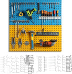 Eujgoov Pegboard Hook Set 51 Pcs, Organize Screwdrivers, Wrenches and Pliers on Pegs for Heavy Duty Tools Storage Support for Storing Tools, Pulling Lines and Organizing Items