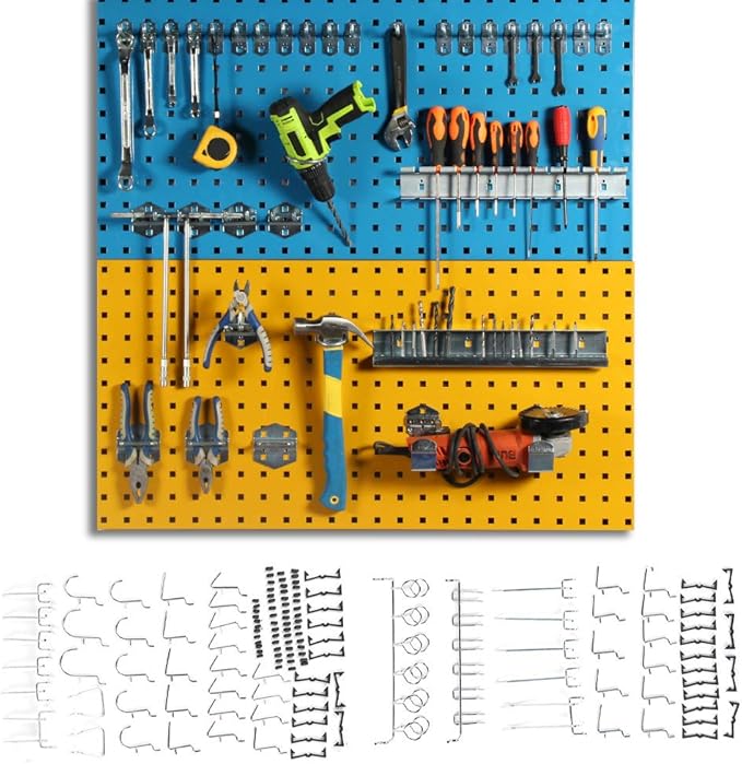 Eujgoov Pegboard Hook Set 51 Pcs, Organize Screwdrivers, Wrenches and Pliers on Pegs for Heavy Duty Tools Storage Support for Storing Tools, Pulling Lines and Organizing Items