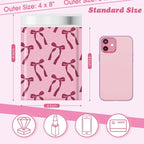 Fuxury Bubble Mailers 4x8 100 Pack, Pink Bows Cute Design Bubble Envelopes Usable Size 4x7",Strong Adhesion Pattern Padded Shipping Envelopes Thick Mailer for Mailing Jewelry, Makeup,Small items