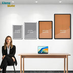 20"x14" Enclosed Cork Bulletin Board Tamper-Proof Dispaly Case,Grey Fabric&Aluminium Frame,Shatter Resistant Lockable Bulletin Board with Clear Acrylic Door for School,Office,Mall,Community,Hospital