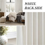 Birch Lush Decor Curtains for 104-106 Inch Windows 2 Panel Sets, 104 Inch Tall Curtain for Bedroom Black Out, Linen Drapes Back Tab Rod Pocket Custom Length (W50 x L104)