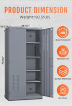 Metal Storage Cabinet Organization, 72'' Tall Locking Cabinet with Doors, Upgraded 4 Adjustable Shelves and Pegboard Garage Storage, Steel Tool Cabinets for Home, Office, Warehouse