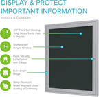 Ghent 36"x36" 1-Door Outdoor Enclosed Vinyl Bulletin Board, Shatter Resistant, with Lock, Satin Aluminum Frame - Ebony (PA13636VX-183), Made in the USA
