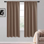 KGORGE Blackout Curtains for Bedroom, Privacy Light Blocking Thermal Insulation Noise Reducing Drapes for Living Room Bedroom, Back Tab Rod Pocket, W52 x L54 inches, Mocha, 2 Panels