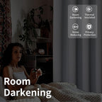 BGment Large Room Darkening Blackout Curtains Fashion Sliding Door Curtain 120 X 84 Inches, Wide Thermal Room Divider Window Curtain, 1 Panel, Greyish White, 84 Length X Wide 120