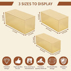 Acrylic Food Display Risers, Gold Risers Boxes 3Pcs Rectangular Display Stand Shelf Buffet Risers for Catering Dessert Buffet Table, Parties, Weddings, Collectibles Shoes Display(3pc)