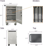 32 Devices Laptop Charging Cart, Tablet Storage Carts for Pad Up to 16.3" Screen Size, Classroom Computer Mobile Charging Station for Pads,Chromebooks,Laptops,Security Storage (White)