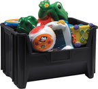 Hudson Exchange 20" x 15" x 12.5" (1 Pack) Plastic Giant Stackable Hopper Bin Container, Black