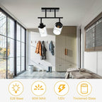 Yaohong 2-Light Kitchen Track Light Fixtures Ceiling Vanity Lights Black, Bathroom Track Lighting Kit with Ajustable Heads, Modern Wall Ceiling Tracking Light for Hallway Shop