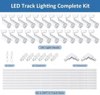 Super Brightness 3000K Warm Light Dimmable Brightness 25W 2000lm White H Type LED Track Lighting Kit System with 26 FT Track Rails, Ceiling Spotlight Fixture with Installation Package