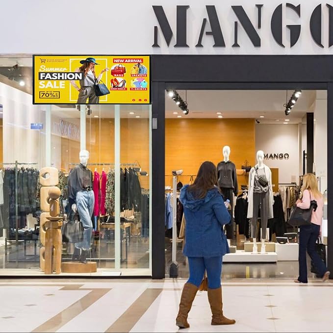 Outdoor Full Color Led Sign WIFI And USB Programmable Led Sign With High Resolution Scrolling Texts, Colorful images and videos LED Advertising Board For Shop (40‘’x17'')