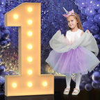 4FT Marquee Light Up Numbers, Large Marquee Numbers 1 for 21st 1st Birthday Decorations for Boy Girl, Giant Light Up Numbers for Party Anniversary, Marquee Letters Pre-Cut Mosaic Numbers for Balloons