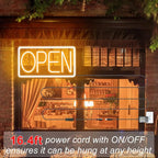 Open Signs for Business Ultra Bright LED Neon Open Signs 22 Inch Plug In Electric Light Up Open Sign with ON/OFF Switch for Business Storefront Window Glass Door Shop Florists Bar Salon Cafes Pubs